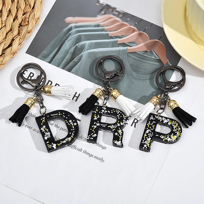 

Simple 26 Letter Keychain Charming Couple Initial Letter Keyring Car Keychain Handbag Chain Pendant Chain Gift