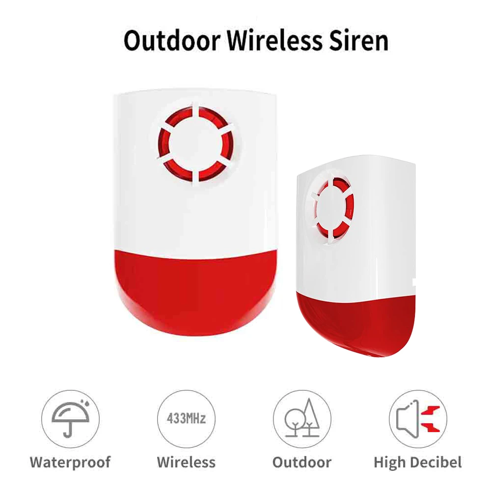 CPVAN Wireless Outdoor Siren Waterproof Alarm 120db High Decibel For Smart Home Security Alarm System