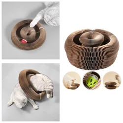 Cat Self-Entertainment Toy Corrugated Cardboard And Comes With Foldable Cat Scratching Post Durable And Not Easily Damaged.