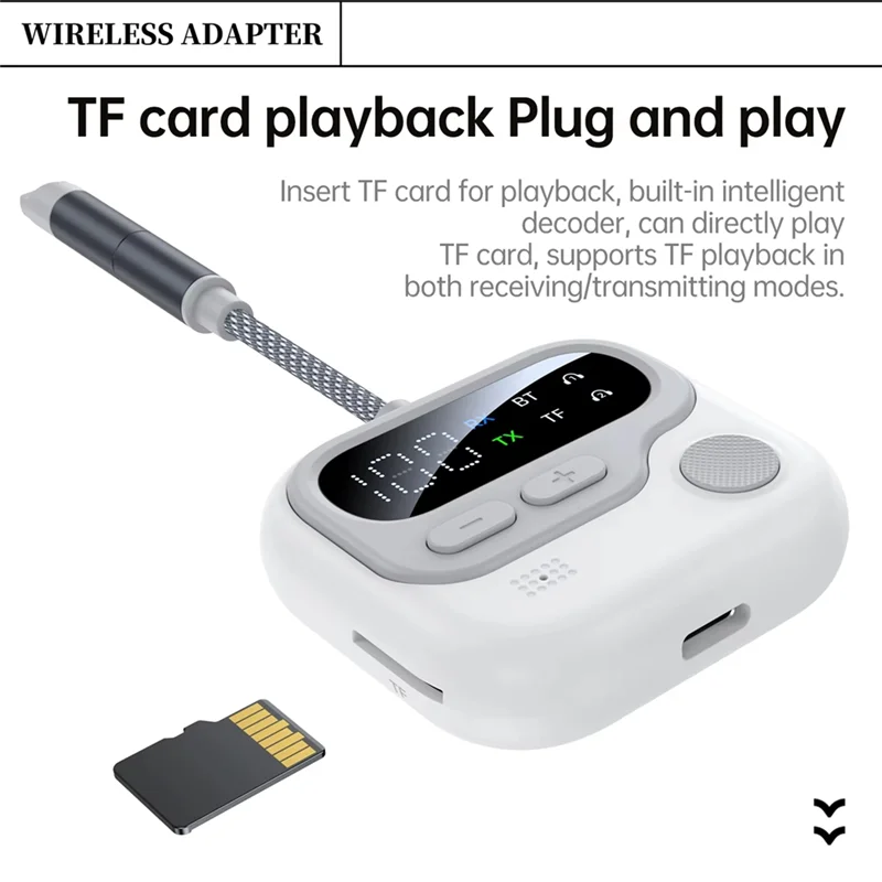 ABSQ-محول بلوتوث شاشة LED لاسلكية 5.4 3.5 ملم بطاقة AUX TF للطائرة التلفزيون الكمبيوتر سيارة