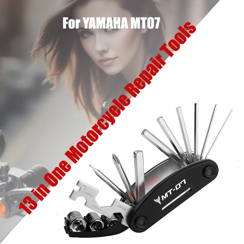 For YAMAHA MT07 13Pcs Motorcycle Bike Tools Repairing Set 13 In 1 Motorcycle Repair Tool Kit for Home Outdoor Travel Camping Spo