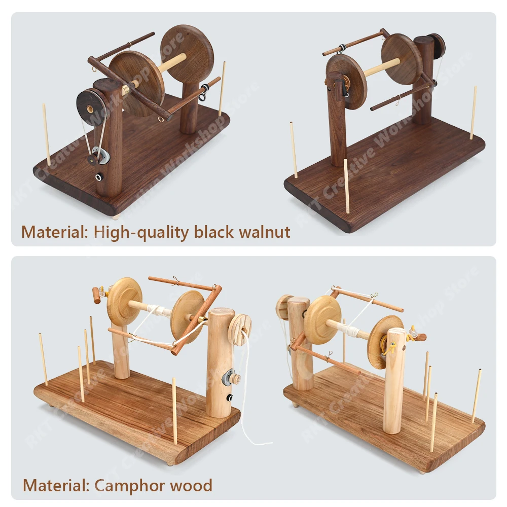 Wooden Spinning Winding Stranding Plying Twisting Yarn Machine Fiber Tool Stepless Speed Quiet Motor Electric DIY Hand Art Rovin