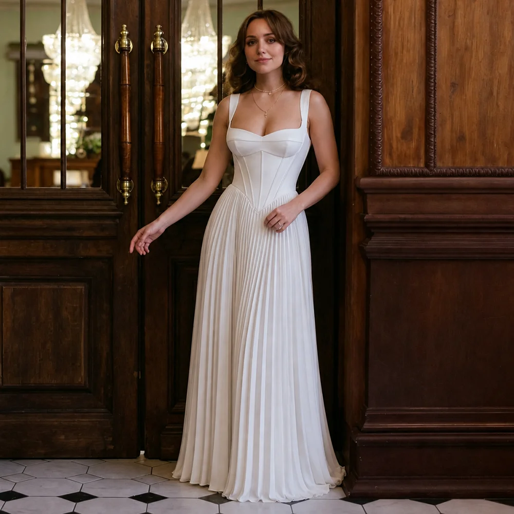 Vintage Sweetheart Pleated Bridal Gowns Basque Waist Boned Customized Ivory Satin Cupped Bras Low Cleavage A Line Wedding Dress