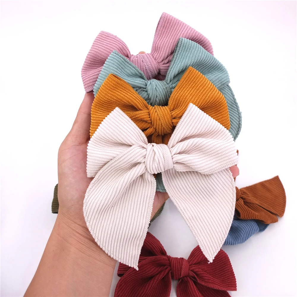 Corduroy Bow Hair Clips Baby Girls Women Vintage Velvet Fable Hair Bow Barrettes Accessories for Toddler Kids Teen Girls