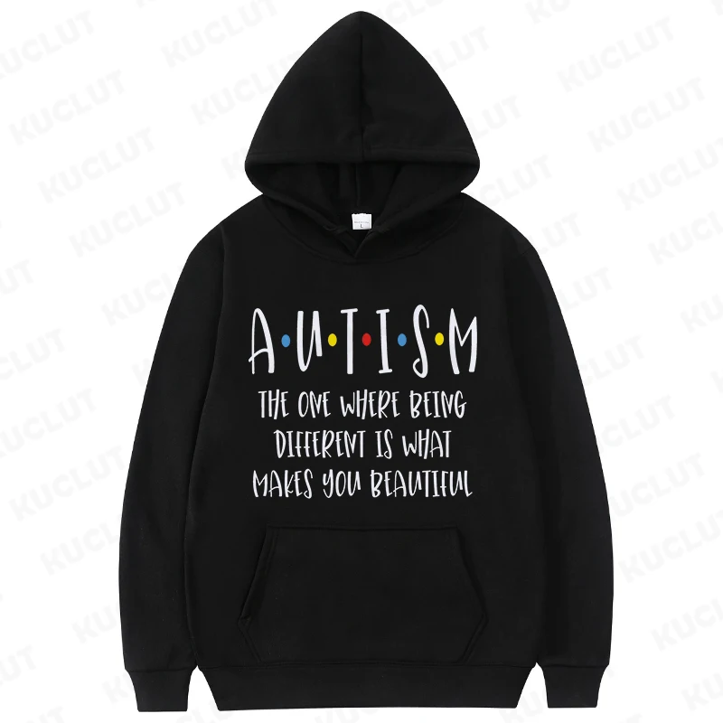 Autism Awareness Month Hoodies com capuz para as Mulheres, Harajuku Roupas Atividade, Rainbow Sweatshirts para Professor, Y2K