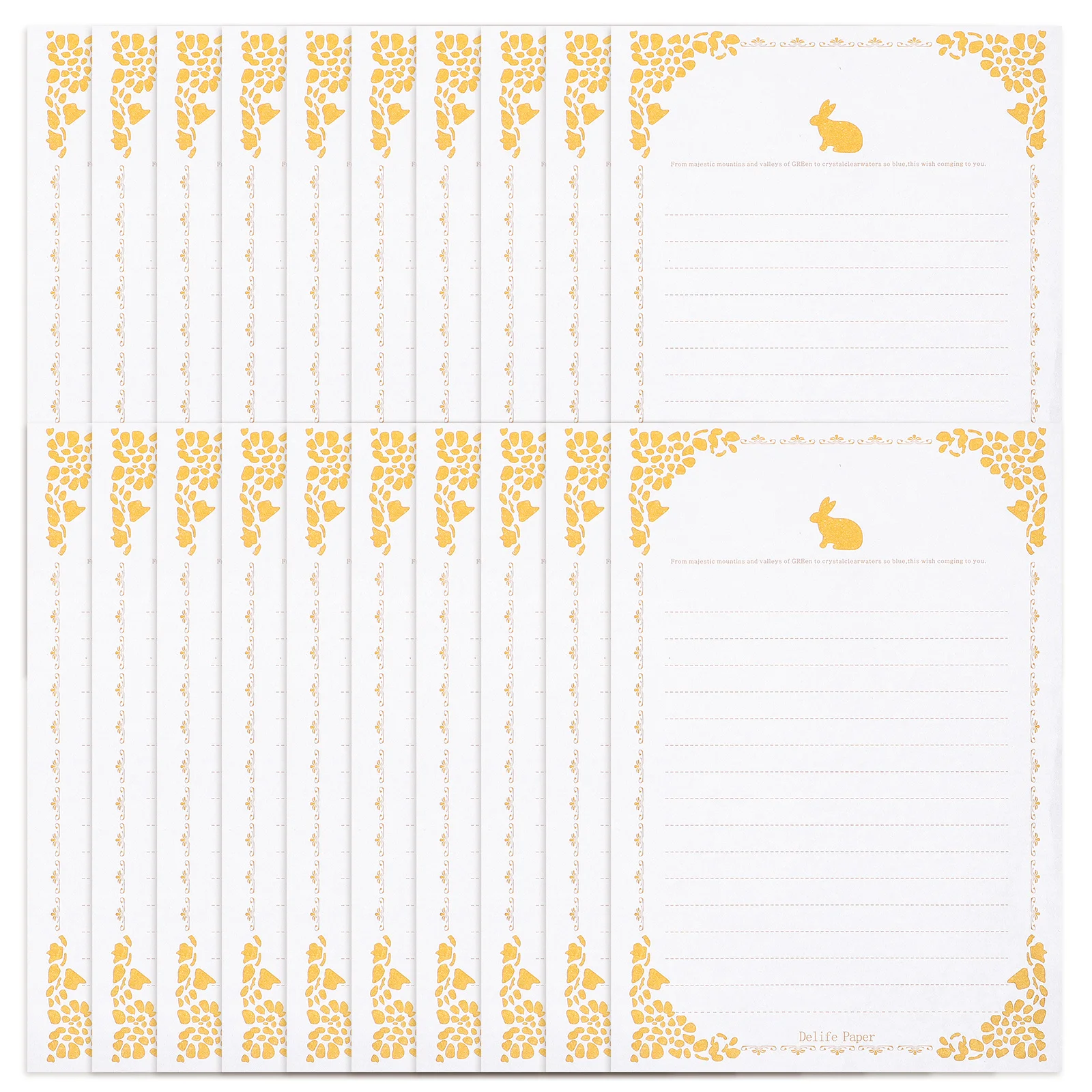 20장 빈티지 장식용 편지지 초대장용 복고풍 필기지 인사말 카드 문구류 종이