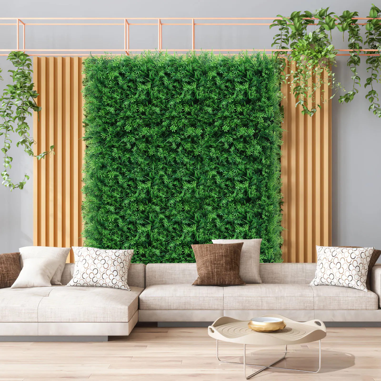 

1pc Artificial Plant Wall Lifelike Simulation Greenery Background Decor For Room Garden Fish Tank Fake Plant Adornment