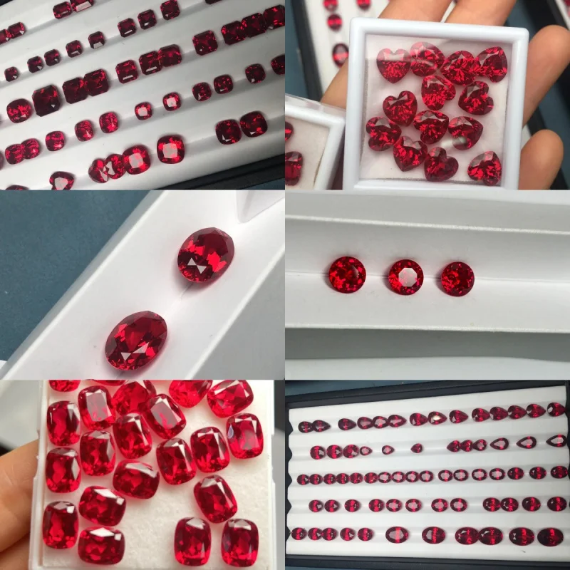 Método hidrotérmico para cultivar rubí, venta al por mayor, cristal sintético cultivado, sangre de Paloma, joyería de rubí, piedra suelta