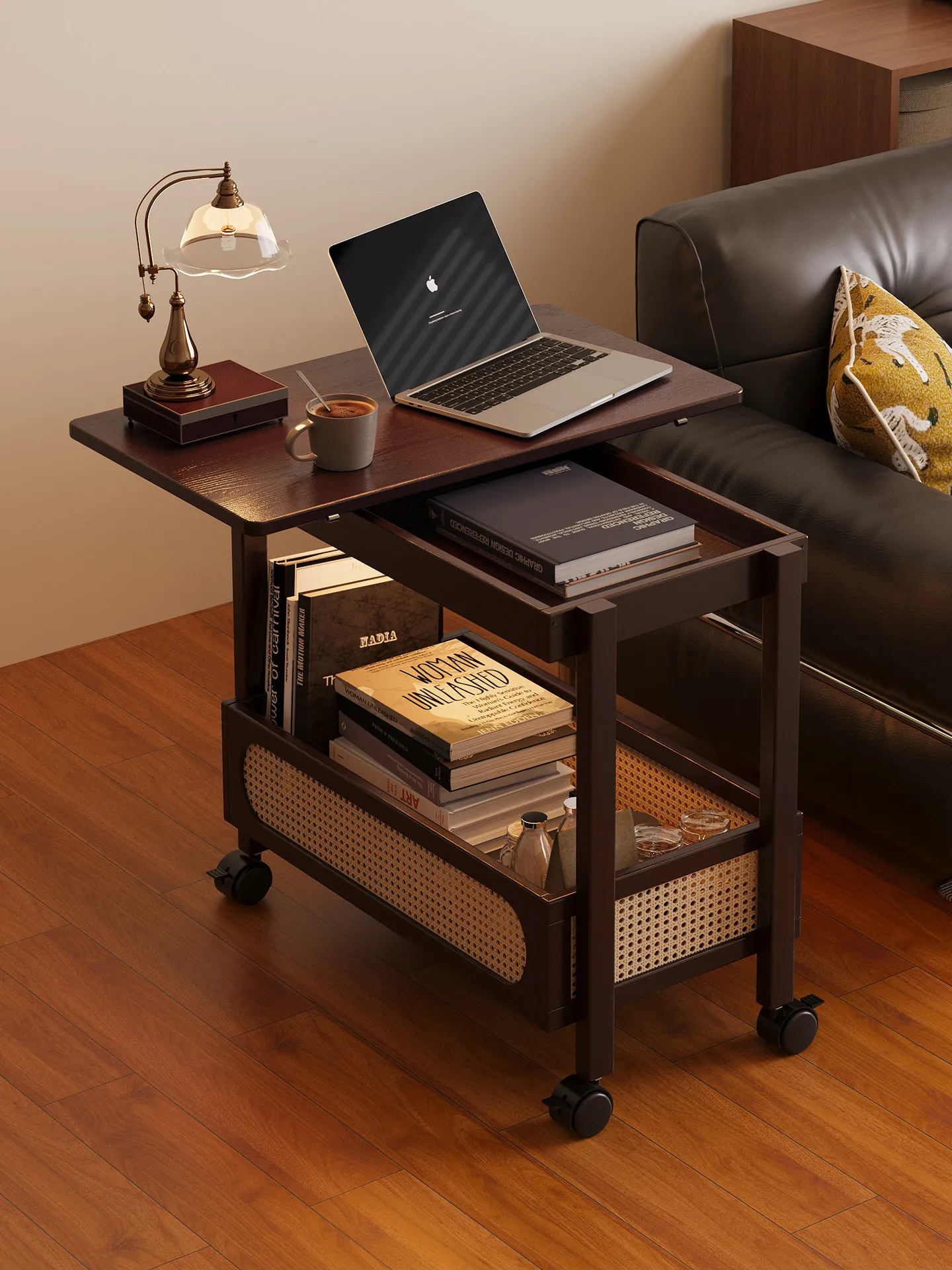 Stroller, sofa, side cabinet, storage rack, living room and bedroom, movable side table, small table, dining table