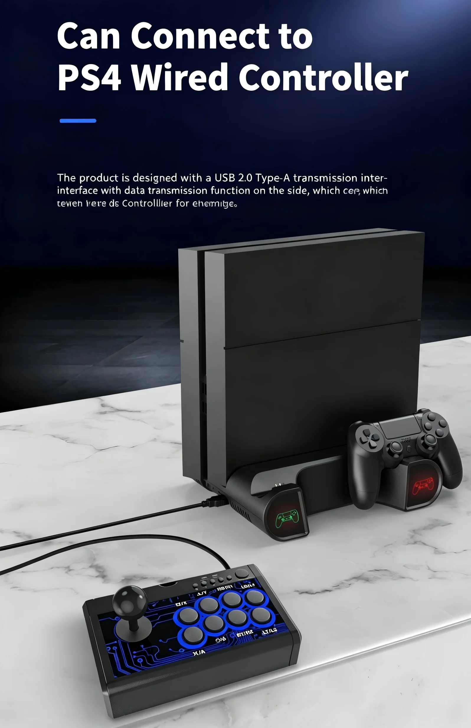 Suporte Vertical DOBE para PS4 Pro Slim com Base de Carregamento para Controles e Ventilador de Resfriamento, Carregador Duplo, Acessório para Jogos