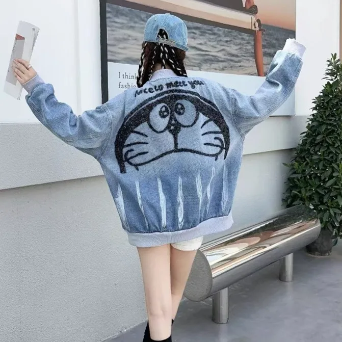 

Джинсовая куртка в стиле ретро, женская свободная силуэт, куртка в ленивом стиле в западном стиле, стираная и ношенная куртка в стиле тяжелой промышленности в стиле порт.