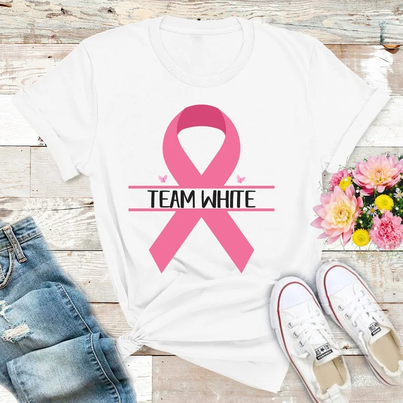 Breast Cancer T Shirt Personalisation Cancer Awareness Print T-shirt Cancer Support Family Shirt Awareness Gift Cotton Shirts