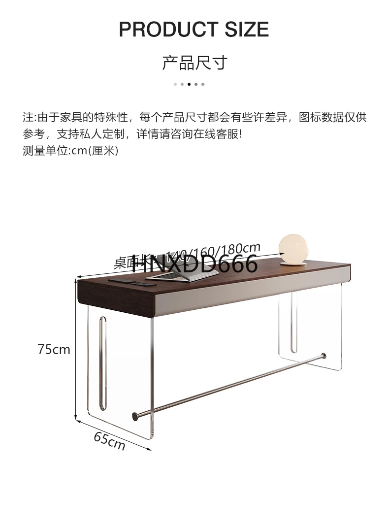 طاولة كمبيوتر معلقة من الخشب الصلب من الأكريليك للاستخدام المنزلي والمكتب بلمسة نهائية طبيعية #6