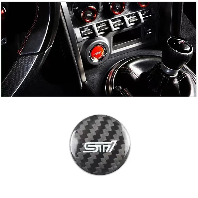 Carbon Fiber Start Stop Push Button Engine Ignition Switch Protective Sticker For Subaru XV BRZ WRX Impreza Forester Outback STI