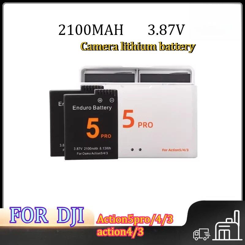 

Аккумулятор 2100 мАч 3.87В для DJI Action 5 Pro/4/3, аккумулятор для экшн-камеры с длительным временем работы, аксессуары для Action 4/3, цифровой аккумулятор