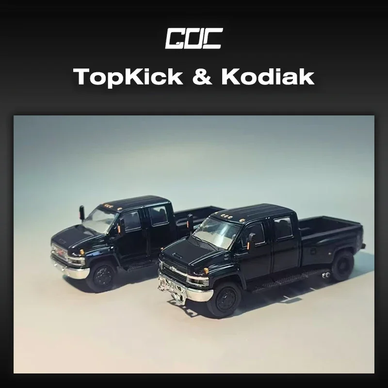 PreSale GOC 1:64 Medium Duty Truck Topkick Kodiak Black Diecast Diorama Car Model Toys