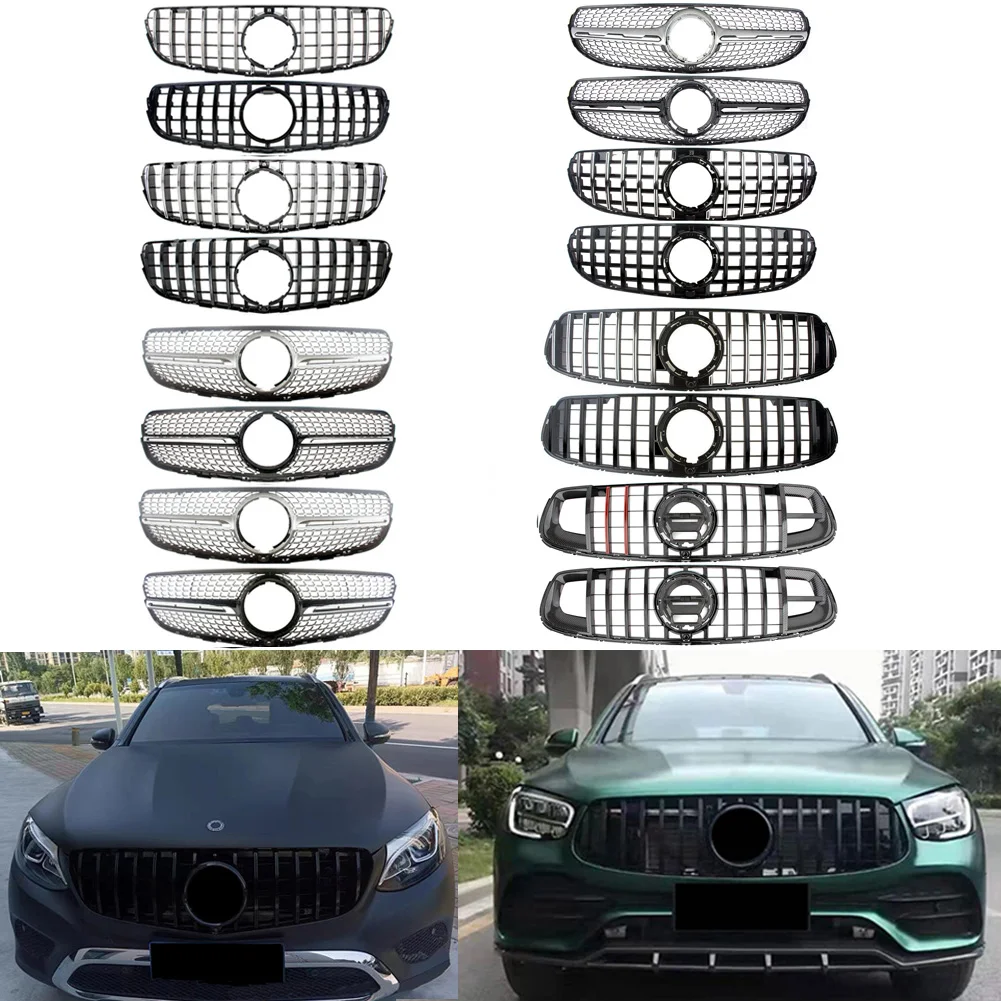 

GT Style Front Bumper Mesh Grille Kidney Radiator Facelift For Mercedes Benz GLC-Class W/X253 GLC300 GLC350 2015-2019 2020-2022