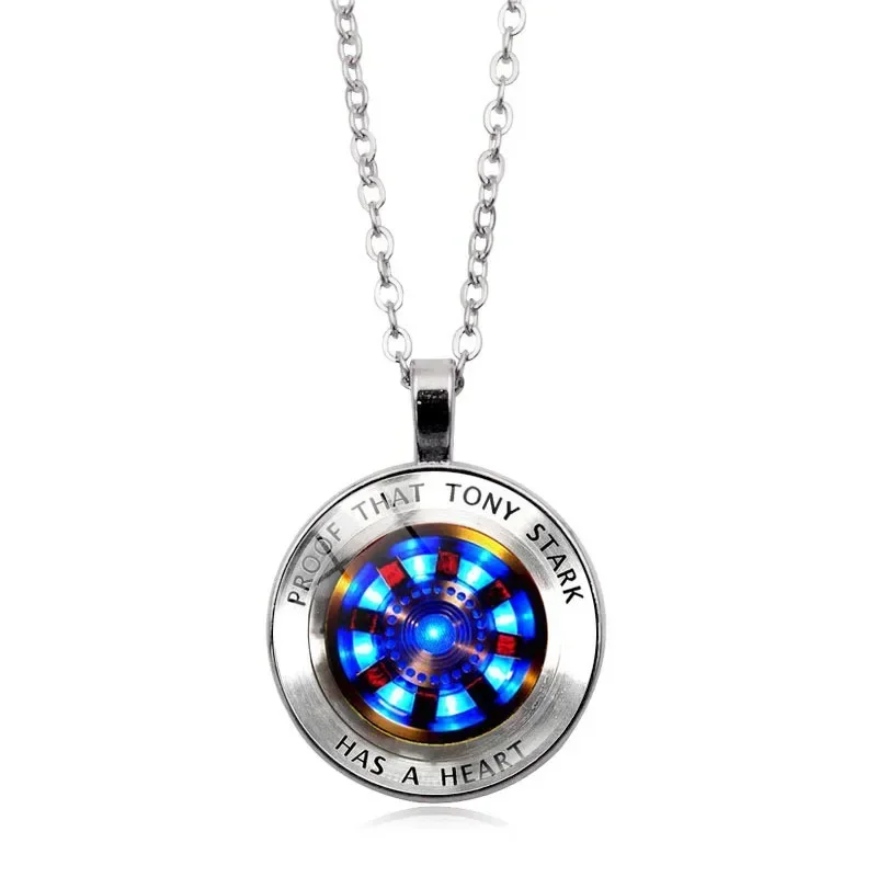 Disney Marvel Ironman ARC-REACTOR Tony Stark collar vengadores figura Cosplay accesorios colgante juguetes para niños regalos de cumpleaños