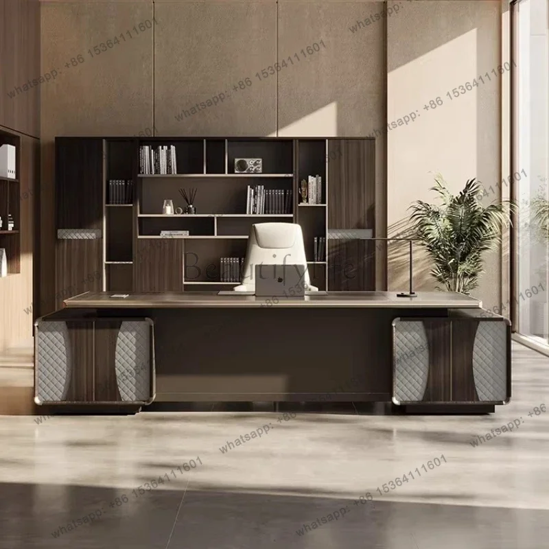 FG Luxury boss table Computer desk Motion gaming desk l L shaped Room desks office table pliante study desks Office Furniture