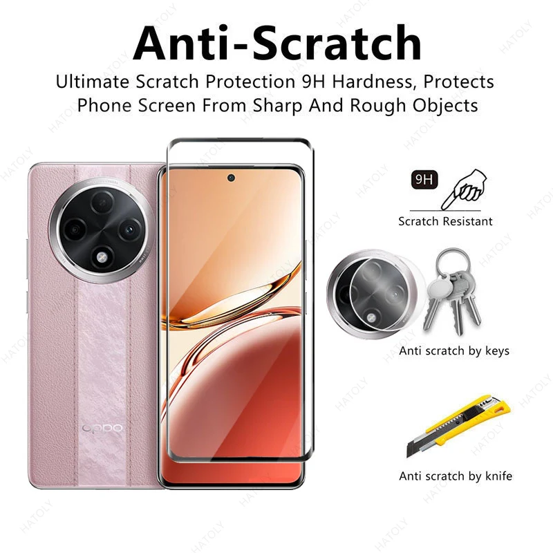 غطاء زجاج مقسى لـ Oppo F27 Pro Plus ، غطاء ثلاثي الأبعاد بشاشة كاملة ، عدسة كاميرا ، أمامية