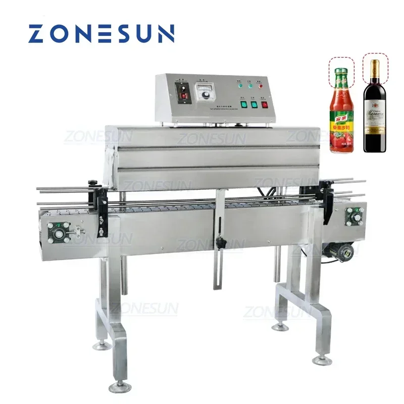 

ZONESUN ZS-SX405 Automatic Bottleneck Cover Label Shrink Tunnel Machine Electric Heat Shrinking PP PVC Film Packaging Equipment