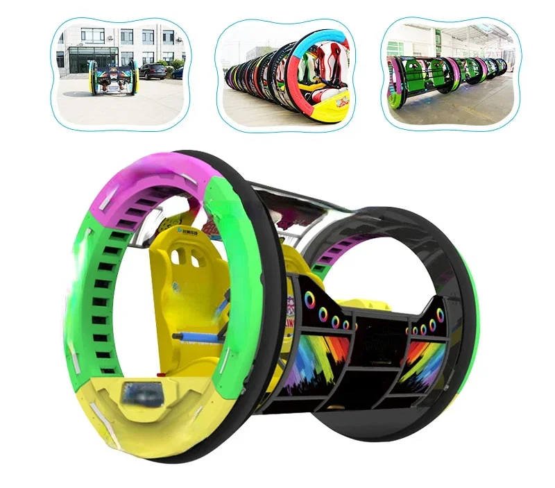 technology Outdoor Amusement Park Rides Happy Double players 360 Degree Remote Control Rolling Car