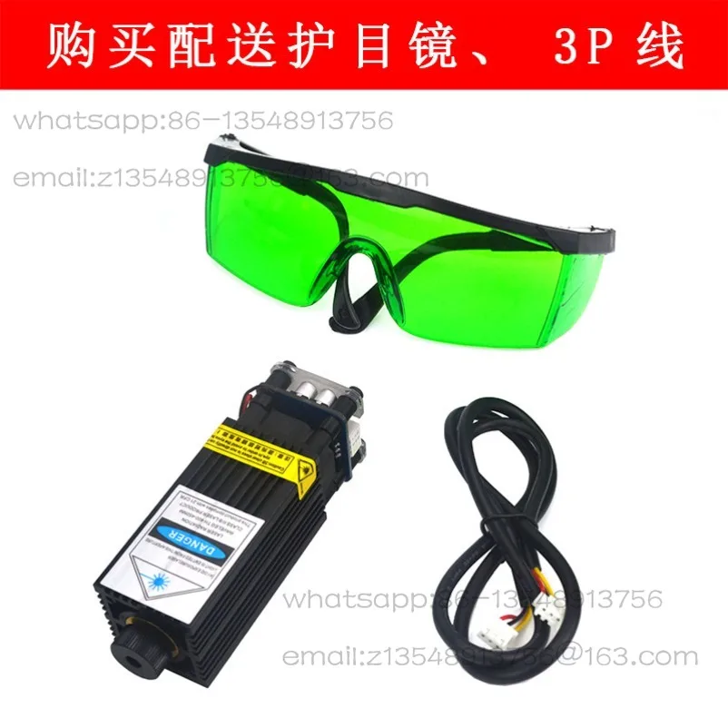 High Power Laser Head 12V Small Engraving and Cutting Laser Head Accessories Blue Laser 445nm