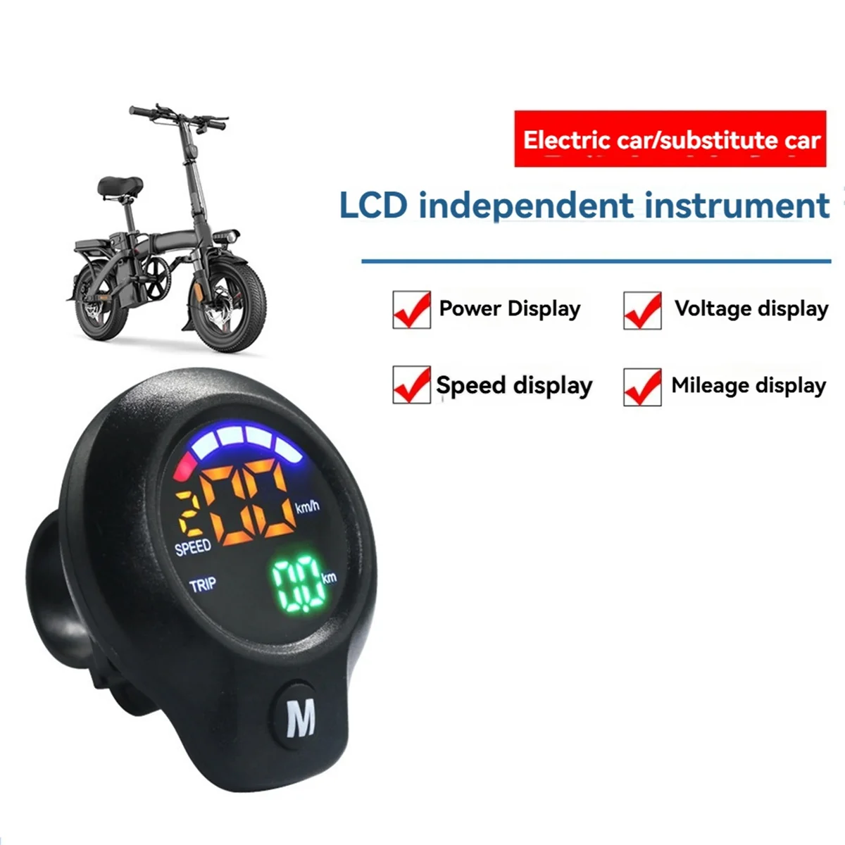 A07I Ebike Throttle Bicycle Digitaal display Eenvoudig te installeren Goede compatibiliteit Kilometerstand Snelheidsmeting Spanningsweergave A