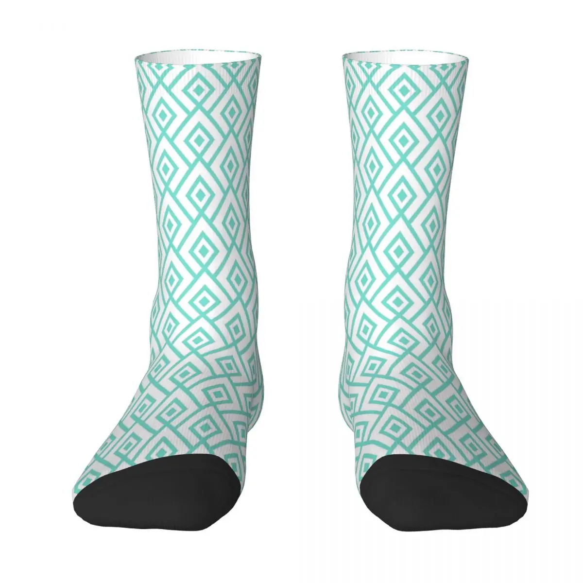 

Geometric Pattern Layered Diamonds Blue Sock Socks Men Women Polyester Stockings Customizable Sweetshirt