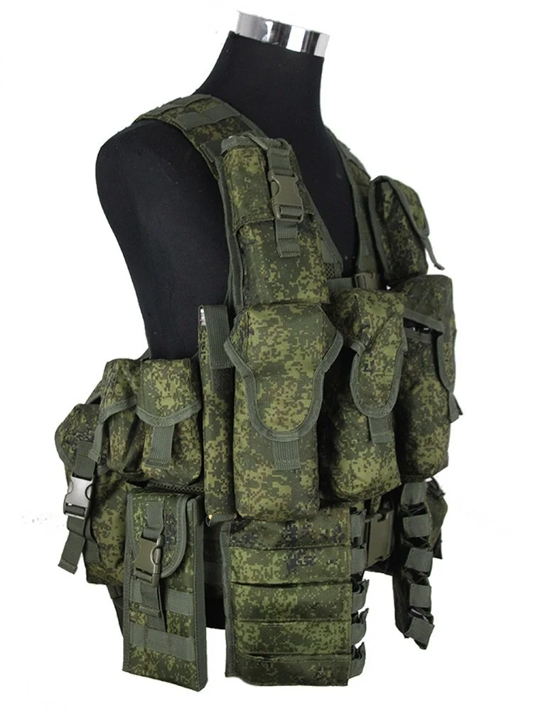 Outdoor Sports Reproduction Russian  6sh117 Combat Equipment Molle Tactical Camo Vest Various Attached Bag Tool Bags