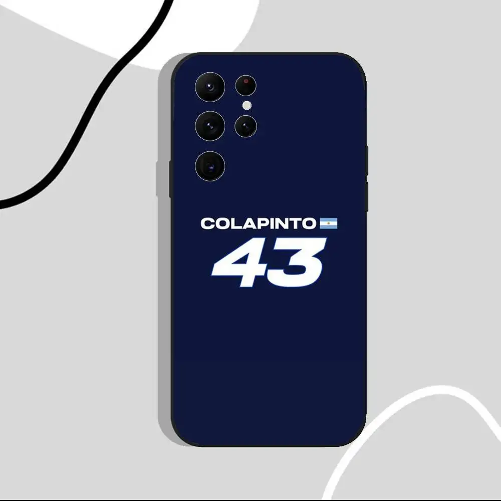 حافظة هاتف F-FrancoS 43 F1 C-Colapinto لهاتف سامسونج S25، S24 Ultra، S20، S30 plus، S22 Plus، S23، Ultra 5G غلاف أسود من السيليكون #4