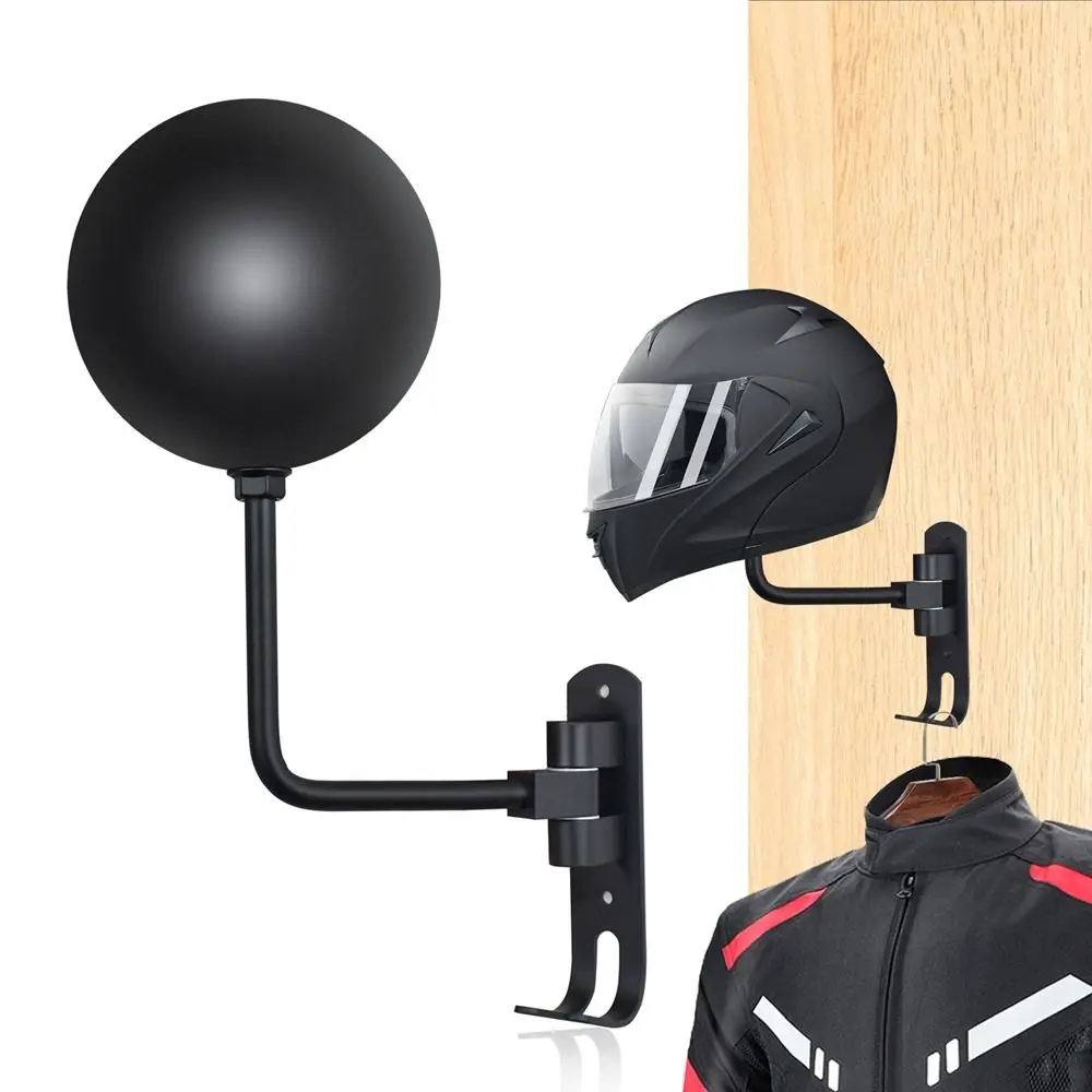 

Space Aluminum 180° Rotation Helmet Hanger Wall Mounted Space Saving Motorcycle Helmet Rack with Double Hooks Heavy-Duty