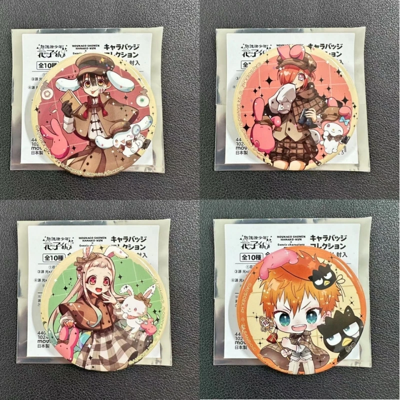 

Оригинальные эмалированные значки Hanako-Kun X Sanrio Collab в упаковке — Hanako-Kun, Nene Yashiro, Aoi — игрушка в подарок