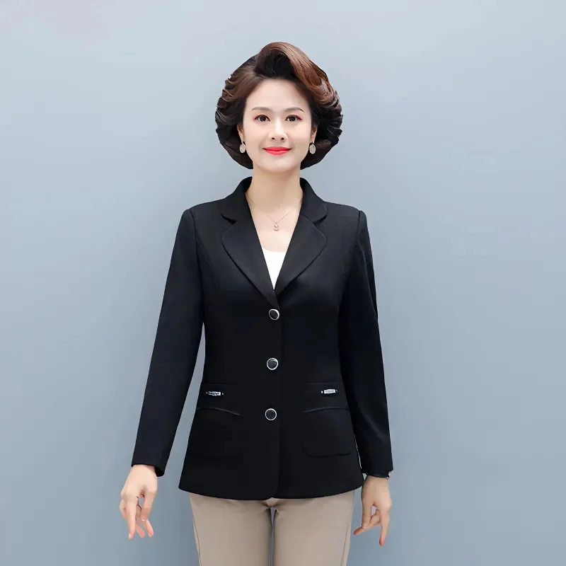 Spring Autumn Suits Jacket Women 2024 New Loose Suit Collar Pure Colour Coat Fashion Single-Breasted Blazer Outerwear Female