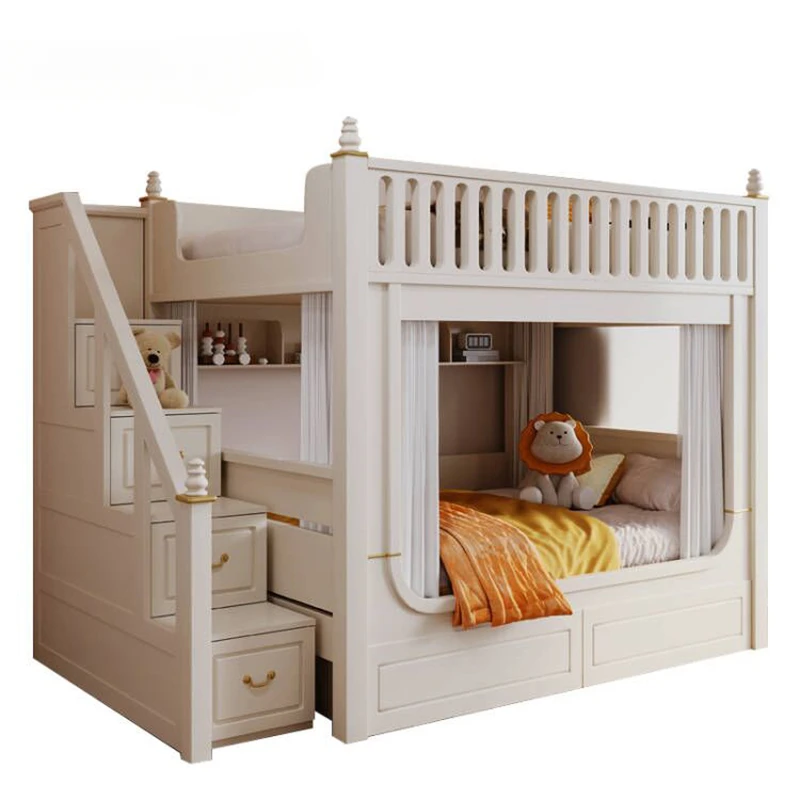 

High Quanlity Children Beds Bunk White Castle Modern Creative Children Beds Apartment Camas De Dormitorio Bedroom Furniture