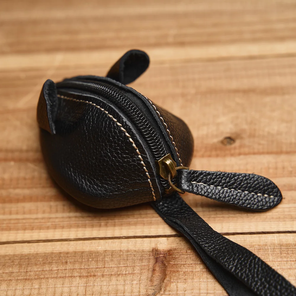 Vintage Mini Geldbörse Echtes Leder Kleine Geldbörse Männer Frauen Braun Mode Niedliche Maus Aufbewahrungstasche Trend Reißverschlusstasche NUPUGOO – Detail 22