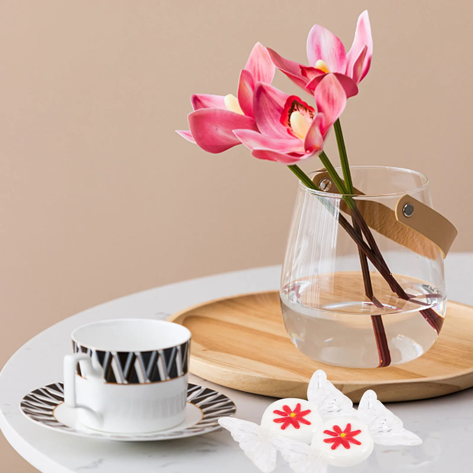 

2 Pcs Ornament Glass Sweets Home Candy Desktop Decor Shape Adorn Decorative Mini