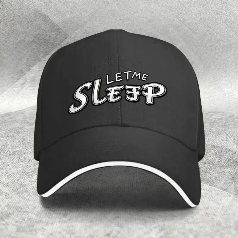 Let Me Sleep Baseball Cap Polyester Adjustable Trendy Hat for Adult Outdoor Daily Commute