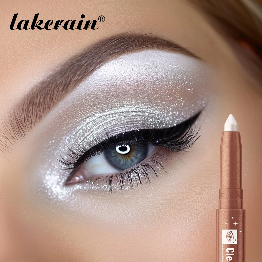 Highlight Stick Glitter Weiß 1 Stück Schimmernder Lidschatten-Lidschattenstift für helle Augen Schillernde Wirkung Make-up-Highlighter