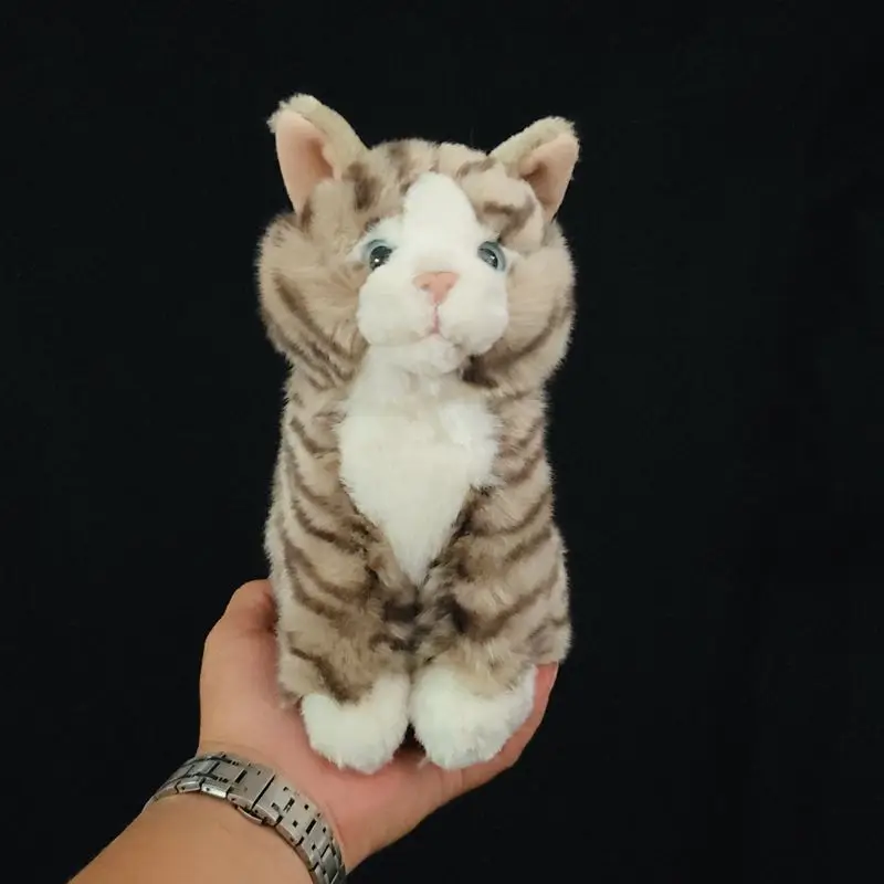 

Simulated Little Grey Cat Dolls Plush Grey Fox Cat Toys Cartoon Grey Cat Doll Lifelike Animals Doll Kawaii Toy Gifts