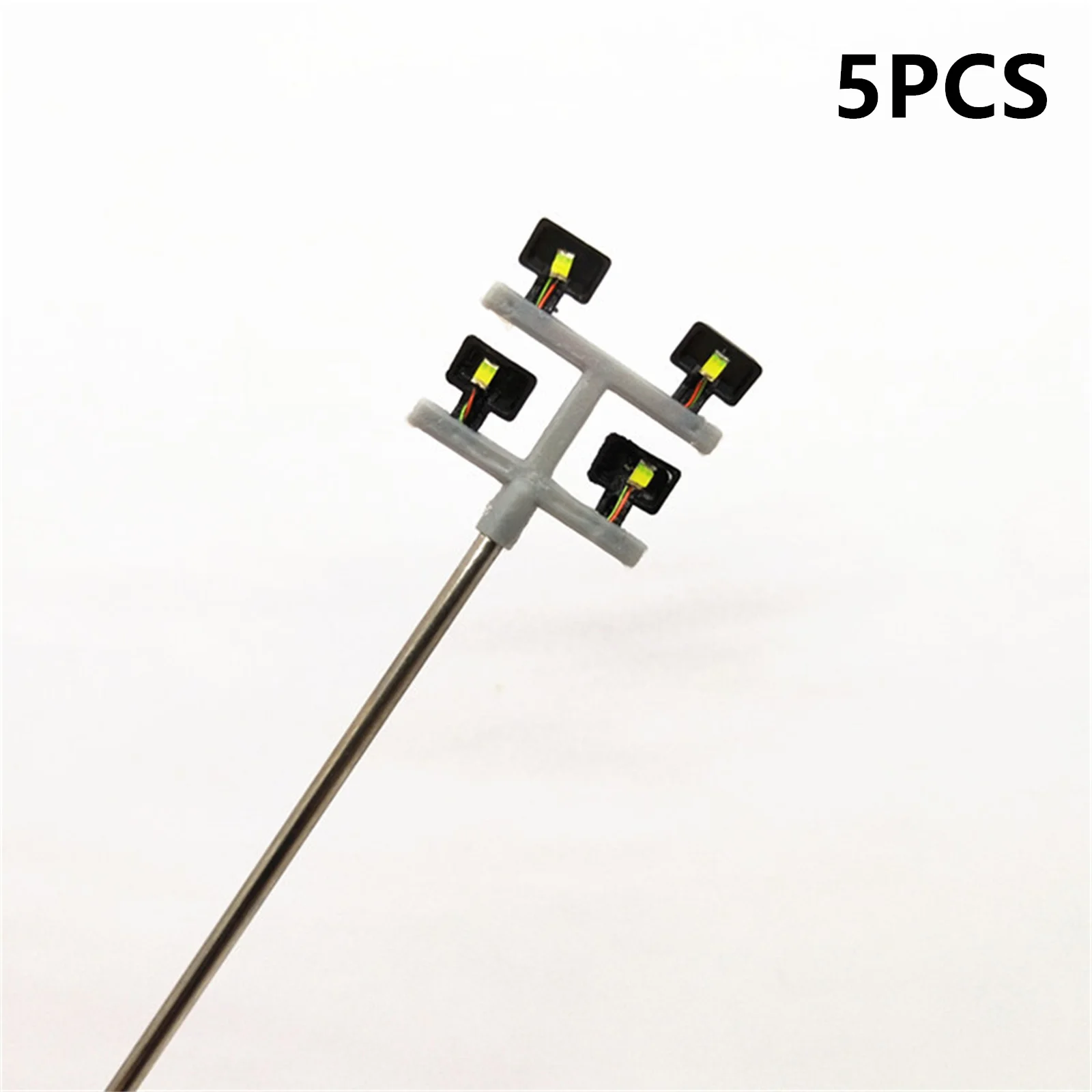 5 قطعة 1/100 مقياس نموذج برج الإضاءة 3 فولت قطار ضوء السكك الحديدية LED عمود إضاءة ضوء الشارع بناء مشهد تخطيط نموذج ملحق