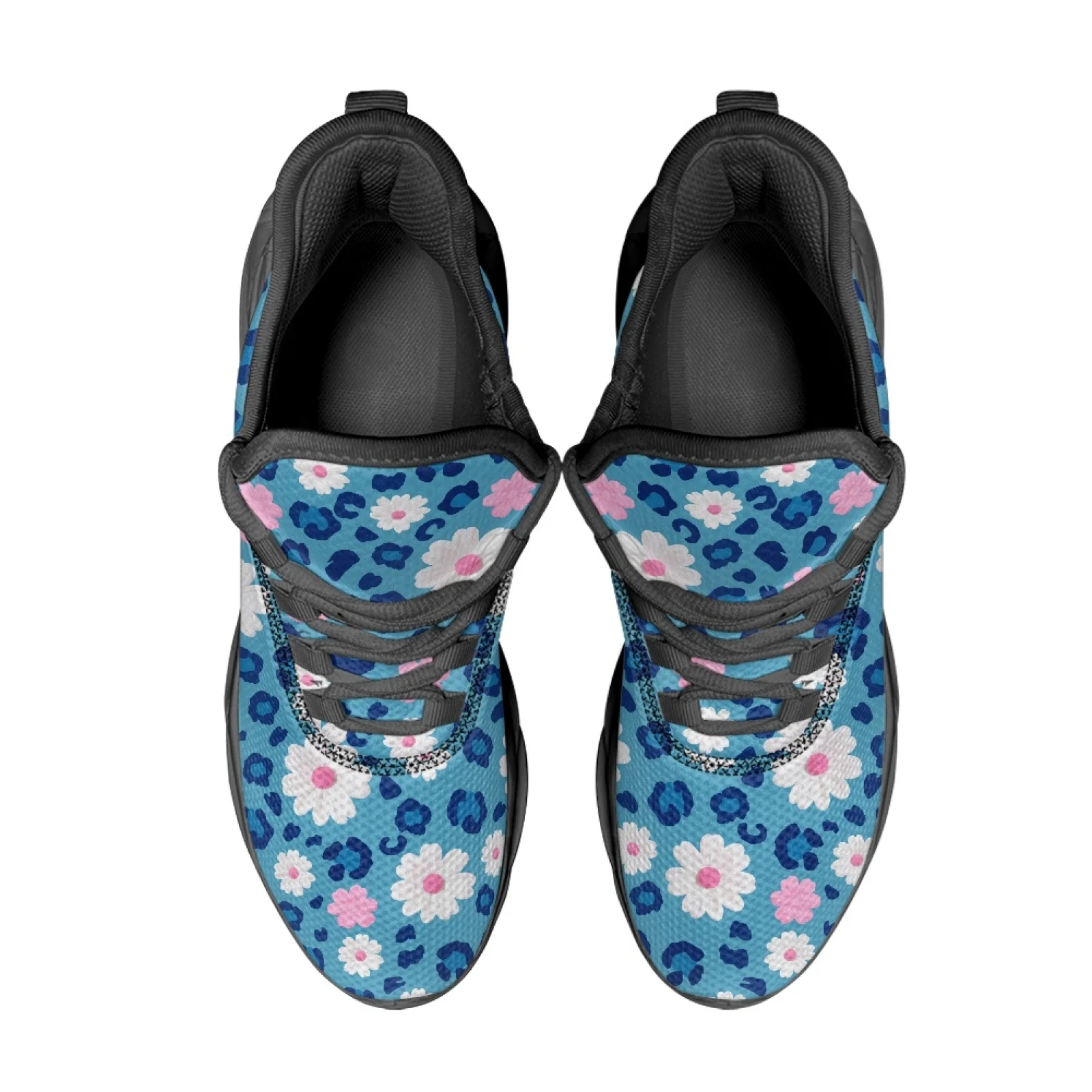 PENSTROLL Lightweight Men's Sneakers Casual Men's Running Shoes for Work Youth Leopard Daisy Print