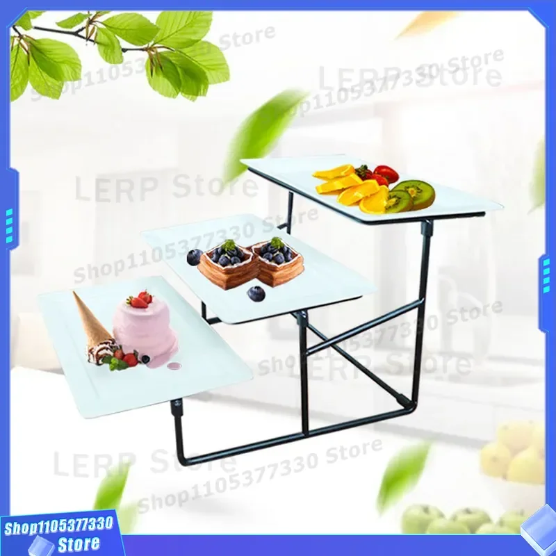 3 Tier Acrylic Cake Stand for Buffet Display Dessert Sushi Tray Fruit Plate Holder Restaurant Tasting Rack Dim Sum Showcase