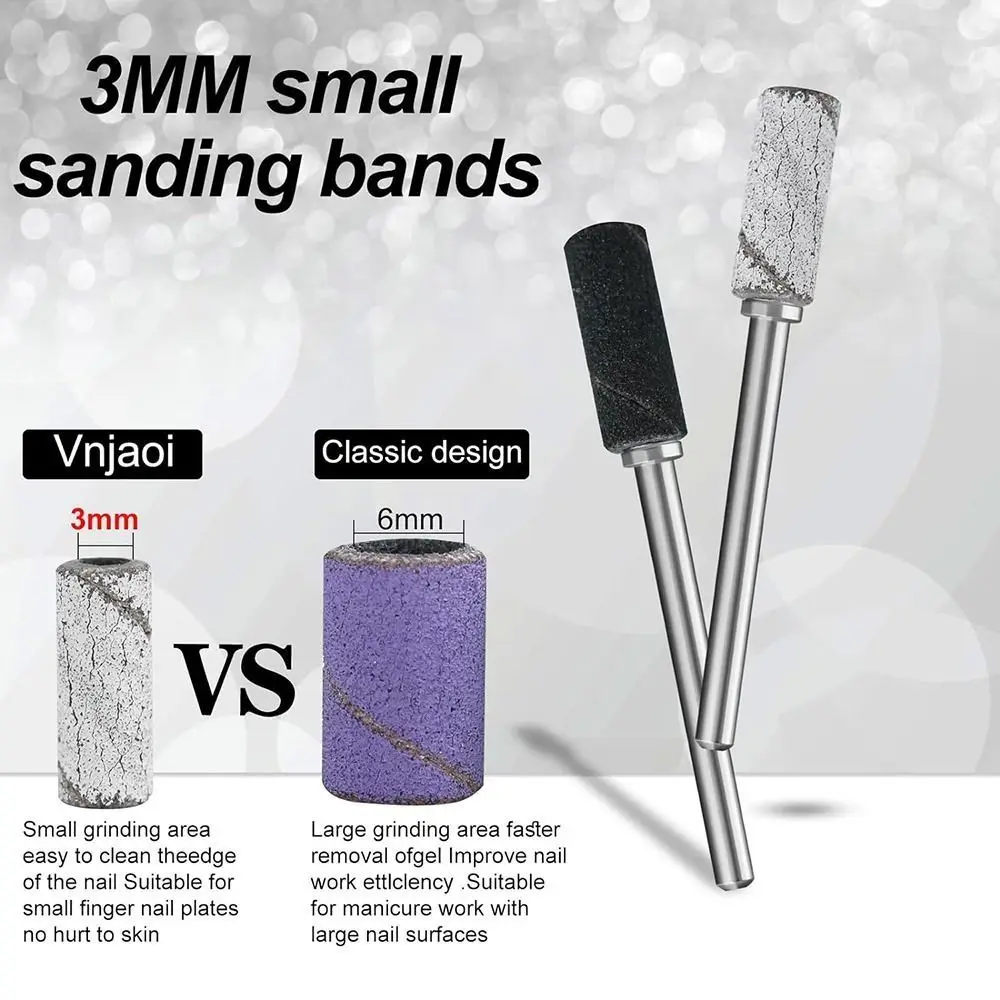 Replacement Mini Nail Polish Sanding Files Nail Art Supplies Universal Nail Drill Bits Durable Nail Sanding Bands