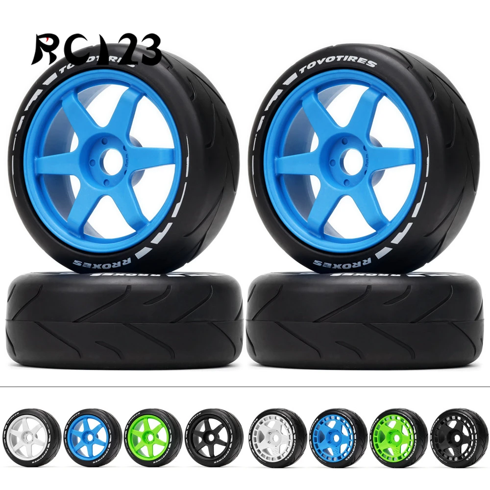 Plastic 105MM Wheels Rims Hex Rubber Tires for RC CAR Off-Road Buggy 1/8 ARRMA Typhon Limitless Vendetta Losi Kyosho HPI Hobao