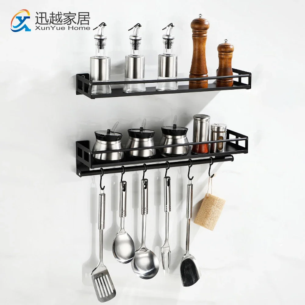 

Spice Rack Organizer Seasoning Bottle Holder Gadgets Supplies Hanging Pantry Kitchen Accessories Wall Mount Storage Shelf