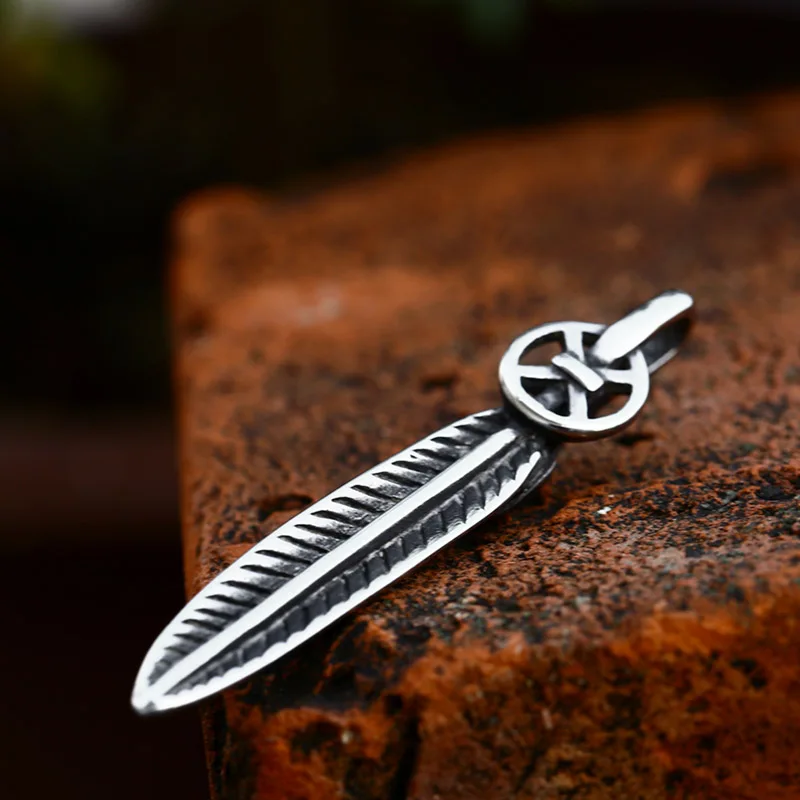 BEIER 2023 New Design 316L Stainless Steel Rock Feathers Pendant Takahashi Style Genuine Accessories Male Pendant Retro Jewelry