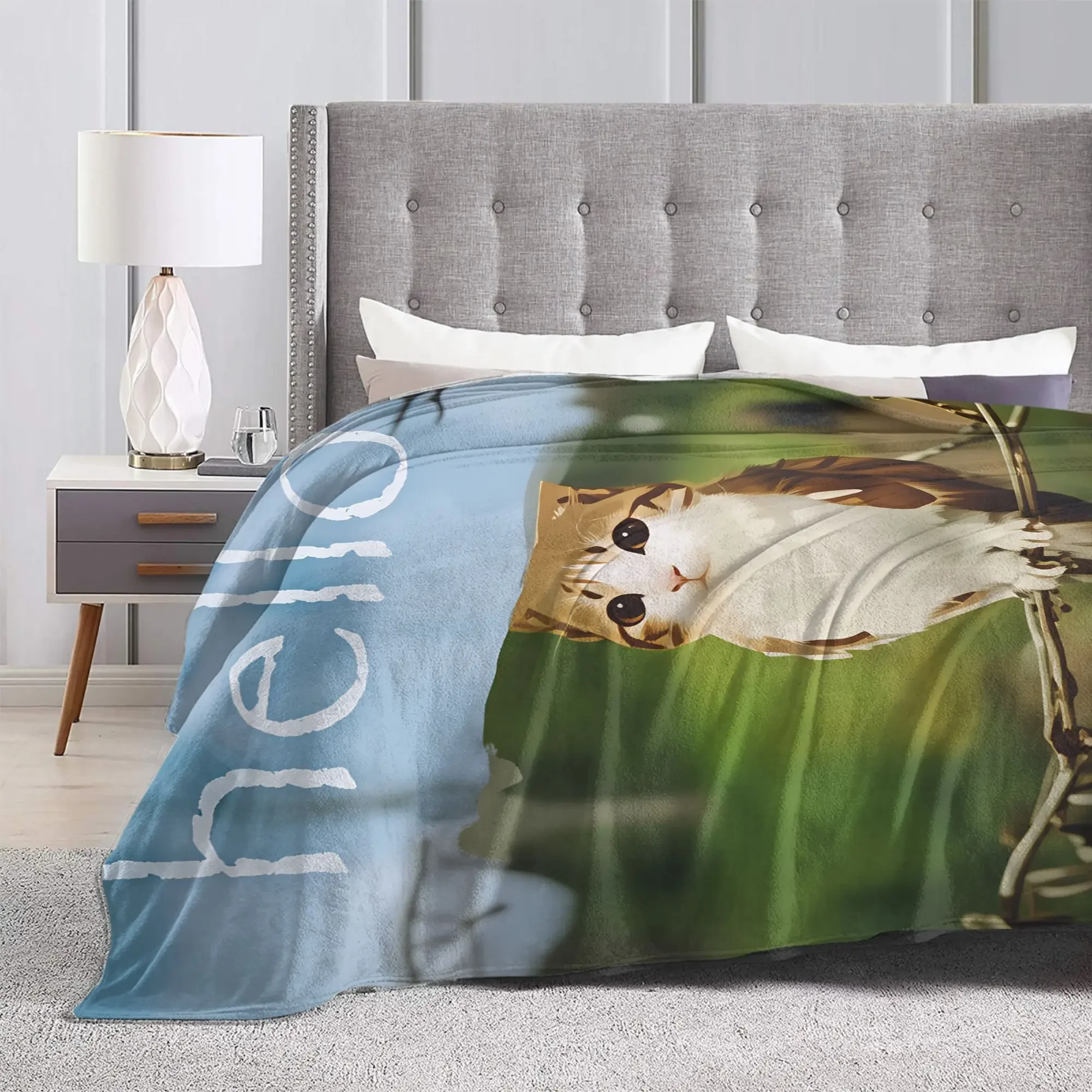 Custom Meowl Meme Knitted Blanket Cat Owl Brainrot 90s Flannel Throw Blankets Summer Air Conditioning Printed Soft Warm Bedsprea