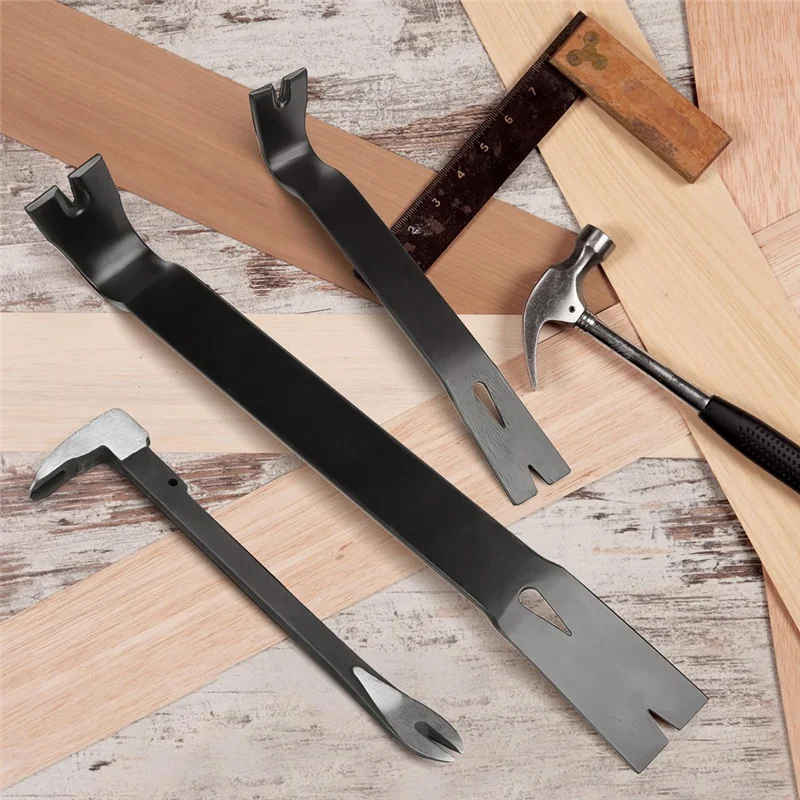 A96I-3 ชิ้น Pry Bar ชุด 10 นิ้วเล็บ Pry Bar, 9 นิ้วและ 15 นิ้วเล็บ Pullers กว้าง, สําหรับ Home Remolding & งานไม้