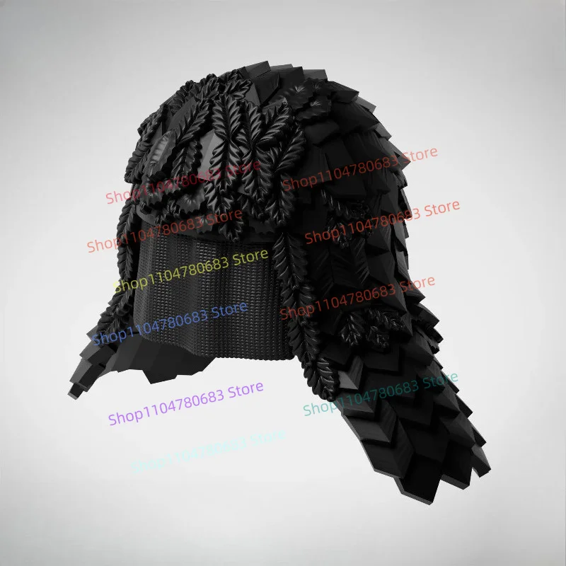 MOC New Minifigure Accessory, Camouflage Net Helmet, Building Block Toy, Collectible Display Ornament, Holiday Gift